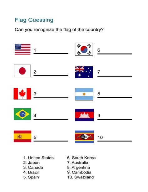 World Flags Printable Free Pdf Worksheet For Kids Kindergarten Flag - Kindergarten Flag