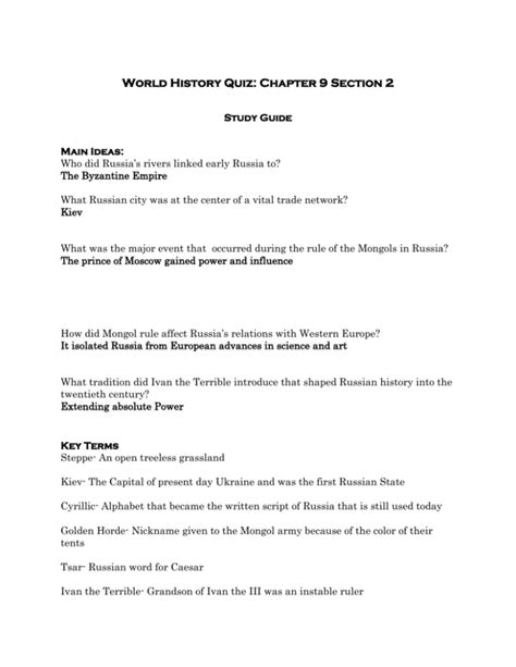 World History Chapter 9 Section 4