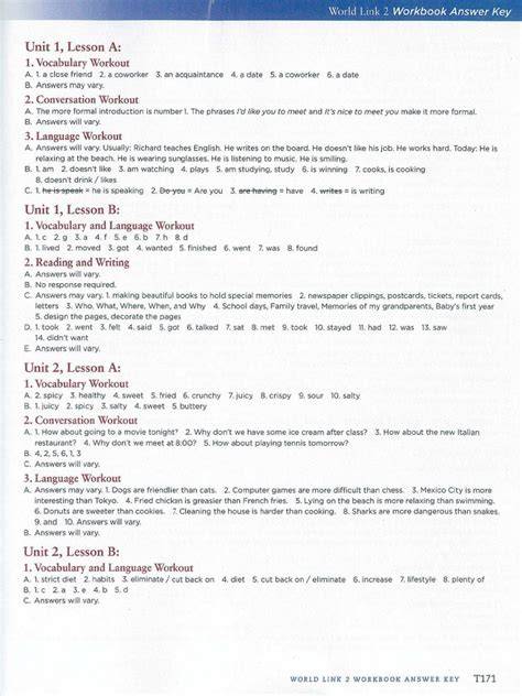 world link 2 workbook answers