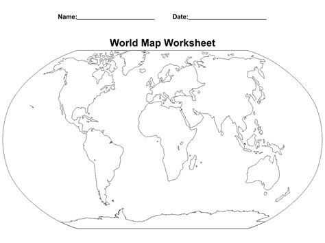 World Map Activity Worksheet Education Com World Map Worksheet - World Map Worksheet