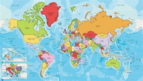 world map color