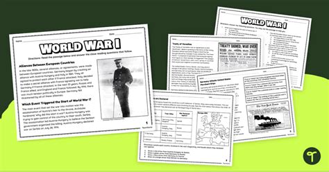 World War 1 Packet Answer Key