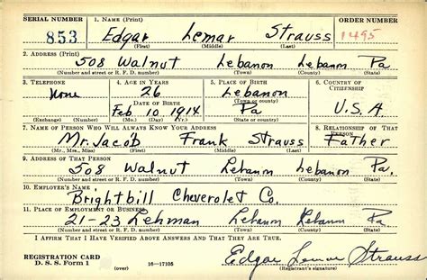 world war i draft registration cards