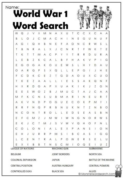 World War I Word Search Puzzle Student Handouts World War 1 Worksheet Answer Key - World War 1 Worksheet Answer Key