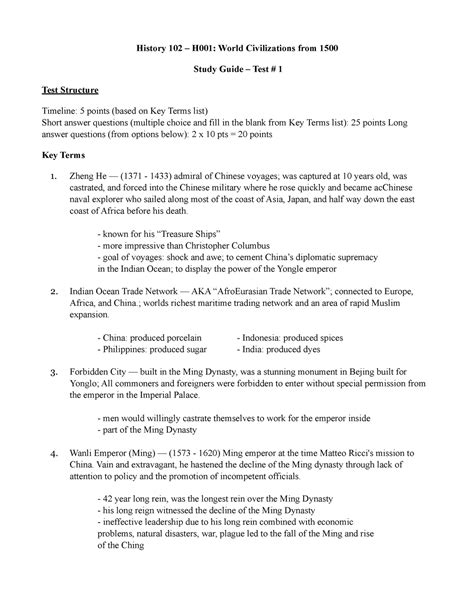 Full Download World History Civilizations Study Guide Answers 