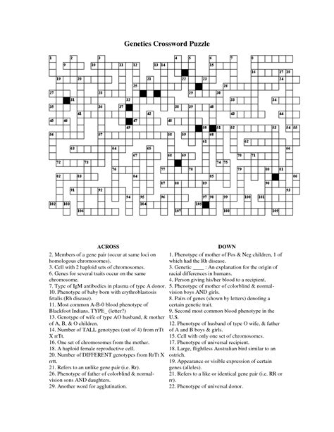Read Online World Of Genetics Crossword Puzzle Answers Compraore 
