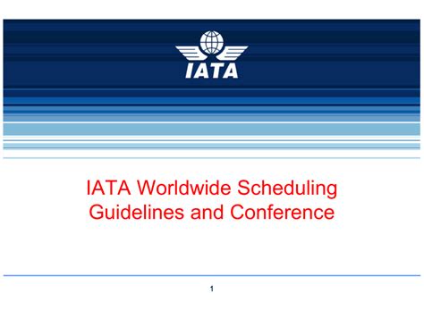 worldwide scheduling guidelines effective january