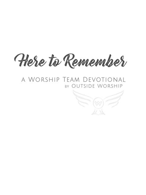 worship team devotions pdf