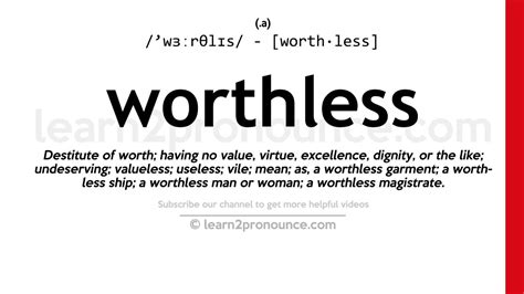 worthless definition