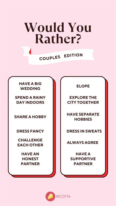 Would You Rather For Couples
