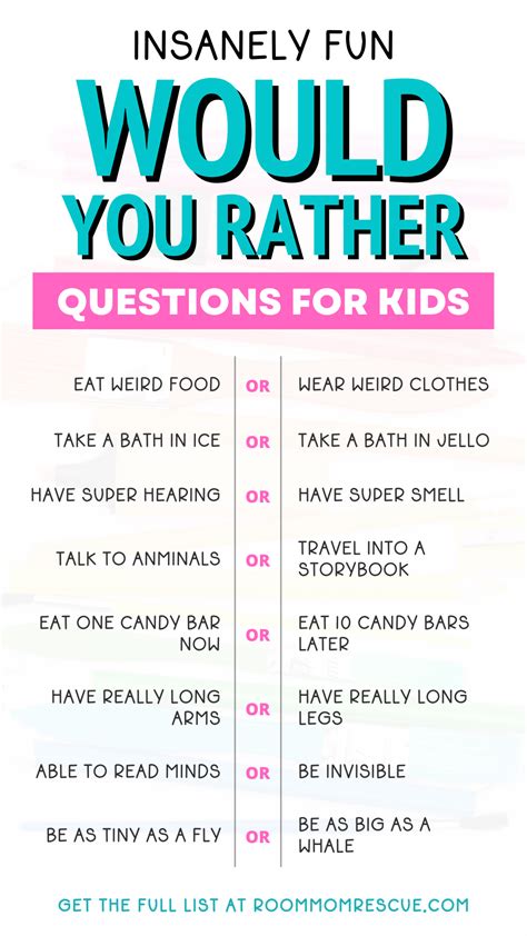 would you rather for kids 200 funny and silly wou