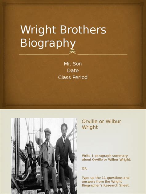 wright brothers biography summary example