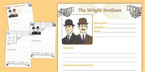 wright brothers biography summary format