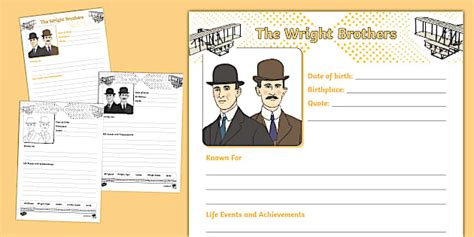 wright brothers mini biography examples