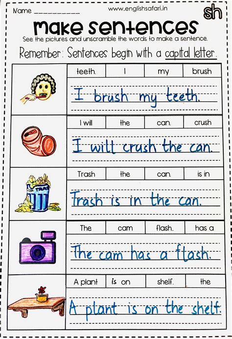 Write A Sentence For Each Word Enchantedlearning Com Sentence Writing - Sentence Writing