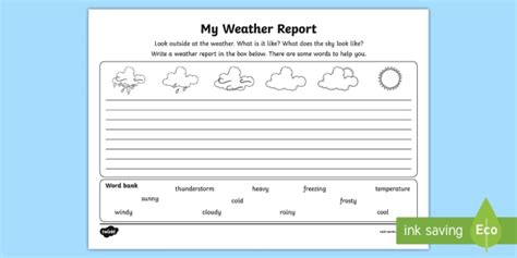 Write A Weather Report Teaching Resources Writing A Weather Report - Writing A Weather Report