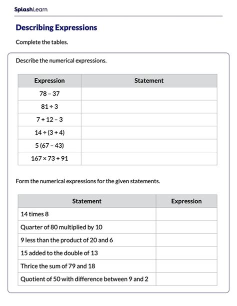 Write And Interpret Numerical Expressions Worksheets Argoprep 5th Grade Writing Expressions Worksheet - 5th Grade Writing Expressions Worksheet