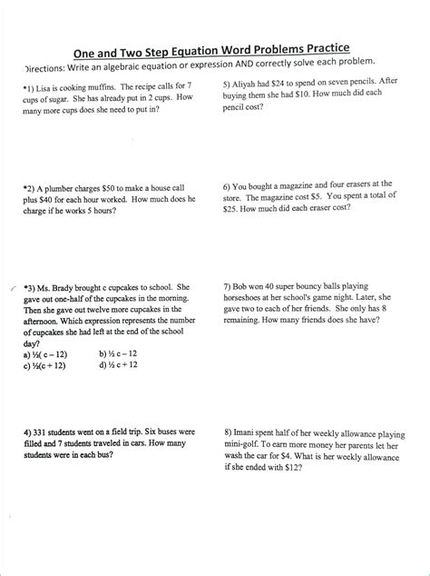 Write And Solve Equations From Word Problems Worksheet Writing And Solving Equations Worksheet - Writing And Solving Equations Worksheet
