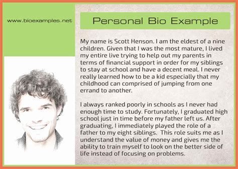 write biography myself example