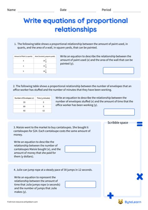 Write Equations Of Proportional Relationships Worksheets Pdf Proportional Relationships 7th Grade Worksheet - Proportional Relationships 7th Grade Worksheet