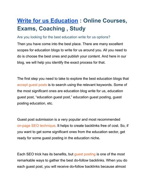 Write For Us Education Submit Guest Post Education Writing Education - Writing Education