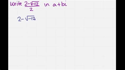 write in a+bi form 2 YouTube