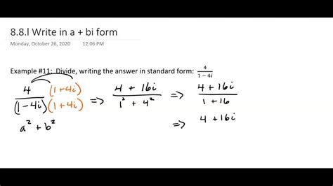 write in a+bi form YouTube