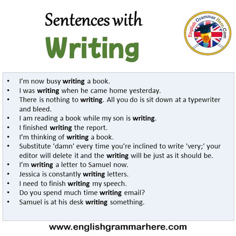 Write In A Sentence Examples 21 Ways To Sentence With Writing - Sentence With Writing