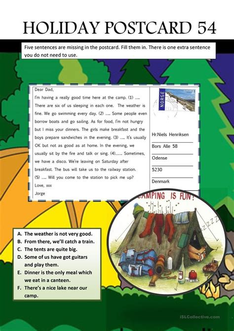 Write Postcard About Holiday