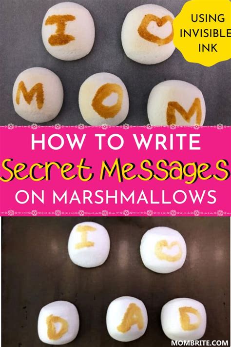 Write Secret Messages On Marshmallows With Invisible Ink Secret Message Writing - Secret Message Writing