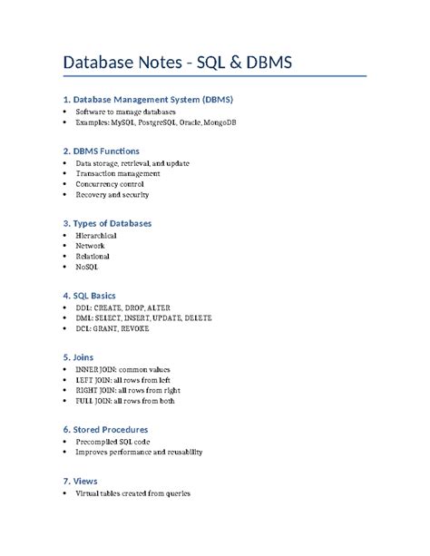 Write Short Note Database Function