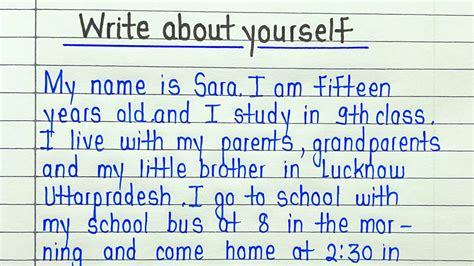 Write Something About Yourself