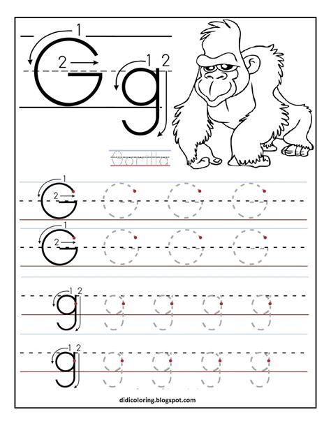 Write The Letter G Alphabet Writing Lesson For Letter G Writing Practice - Letter G Writing Practice