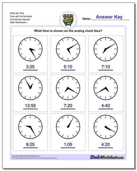 Write The Time 5mins Interval Free Math Worksheets Time Interval Worksheet - Time Interval Worksheet
