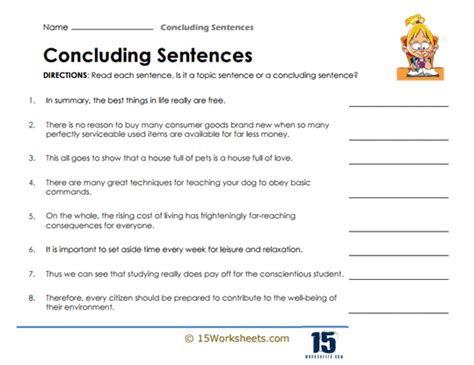 Writing A Concluding Sentence Isl Collective Writing Concluding Sentences Practice - Writing Concluding Sentences Practice