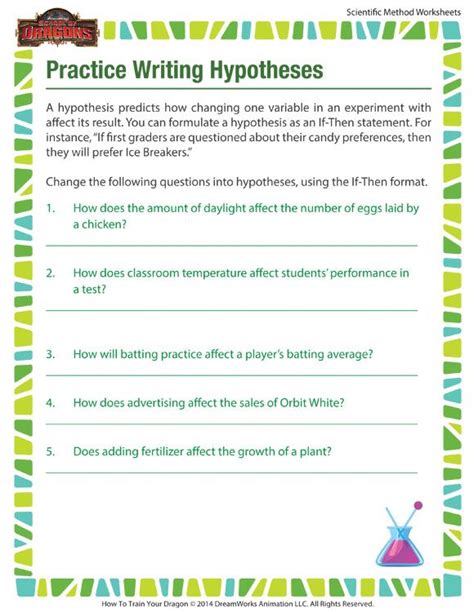Writing A Hypothesis Worksheet Thinking Like A Scientist Worksheet - Thinking Like A Scientist Worksheet