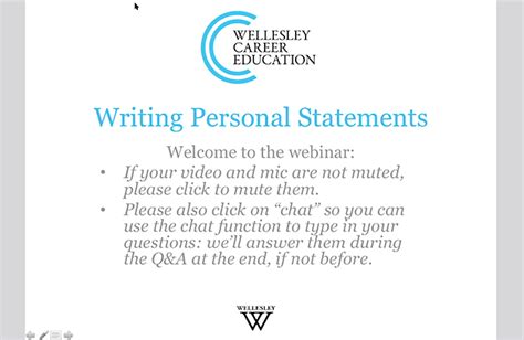 Writing A Personal Statement Wellesley Career Education Educational Writing Prompts - Educational Writing Prompts