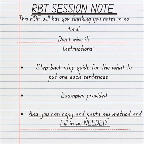 Writing A Session Note As An Rbt