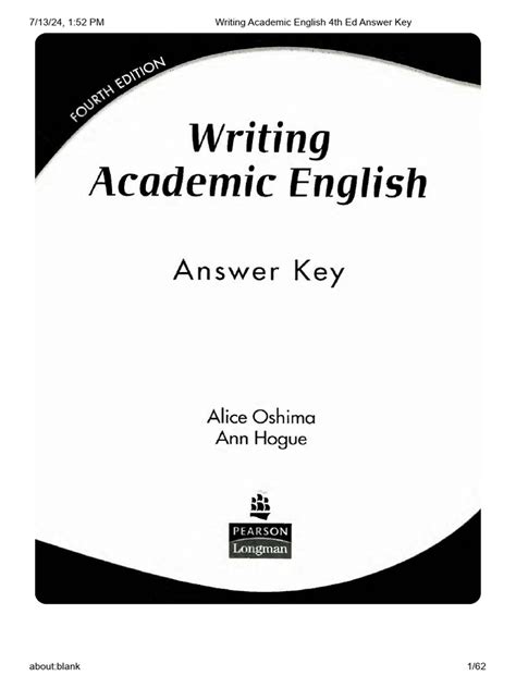 writing academic english answer key longman