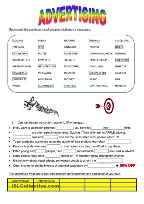 Writing An Advertisement With Adjectives Englicious Org Writing Adjectives - Writing Adjectives