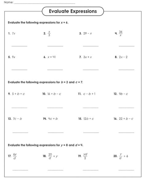 Writing And Evaluating Expressions Worksheet 8211 Interpreting Expressions Worksheet - Interpreting Expressions Worksheet