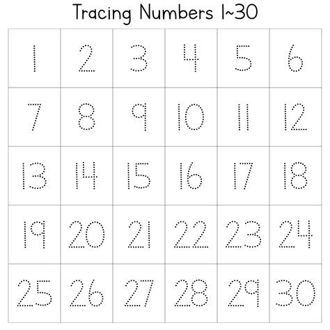 Writing And Tracing Numbers 1 30 By Kids Trace Numbers 1 30 Worksheet - Trace Numbers 1 30 Worksheet