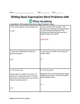 Writing Basic Expressions Word Problems Khan Academy Algebraic Expressions Grade 6 - Algebraic Expressions Grade 6