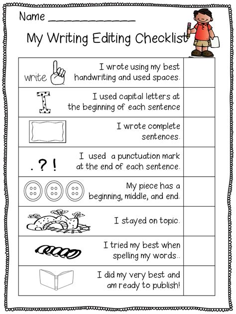 Writing Checklist For Second Grade