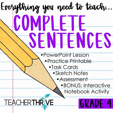 Writing Complete Sentences 4th Grade Teaching Resources Tpt Writing Complete Sentences 4th Grade - Writing Complete Sentences 4th Grade