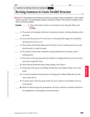 Writing Effective Sentences Answer Key