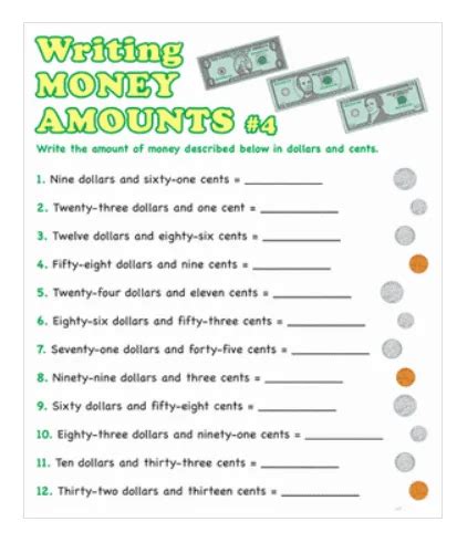Writing Expressions Involving Money Amounts 8211 Money Writing Money Amounts - Writing Money Amounts