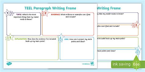 Writing Frames For The Literacy Strategy Othprosjektet