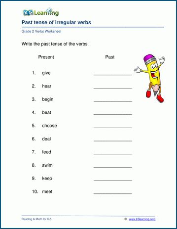 Writing Irregular Verbs Worksheets K5 Learning Past Tense Verbs 2nd Grade - Past Tense Verbs 2nd Grade