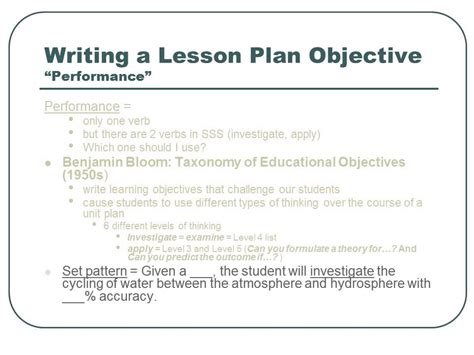 Writing Lesson Objectives The Resources Writing A Lesson Objective - Writing A Lesson Objective